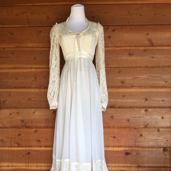 Gunne Sax Gunne Sax Women's Vintage 70's Era Full Length Long Sleeve Dress Size S | Sz: S | Color: